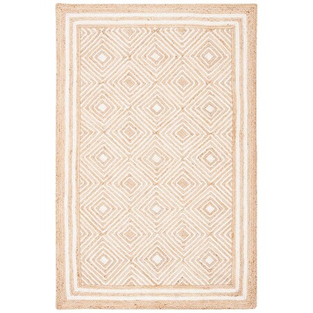 Safavieh 3 x 5 ft. Natural Fiber Contemporary Rectangle Flat Weave Rug Natural & Ivory NF889A-3